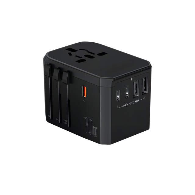 Adaptador de viaje multifuncional 70W 2A+3C