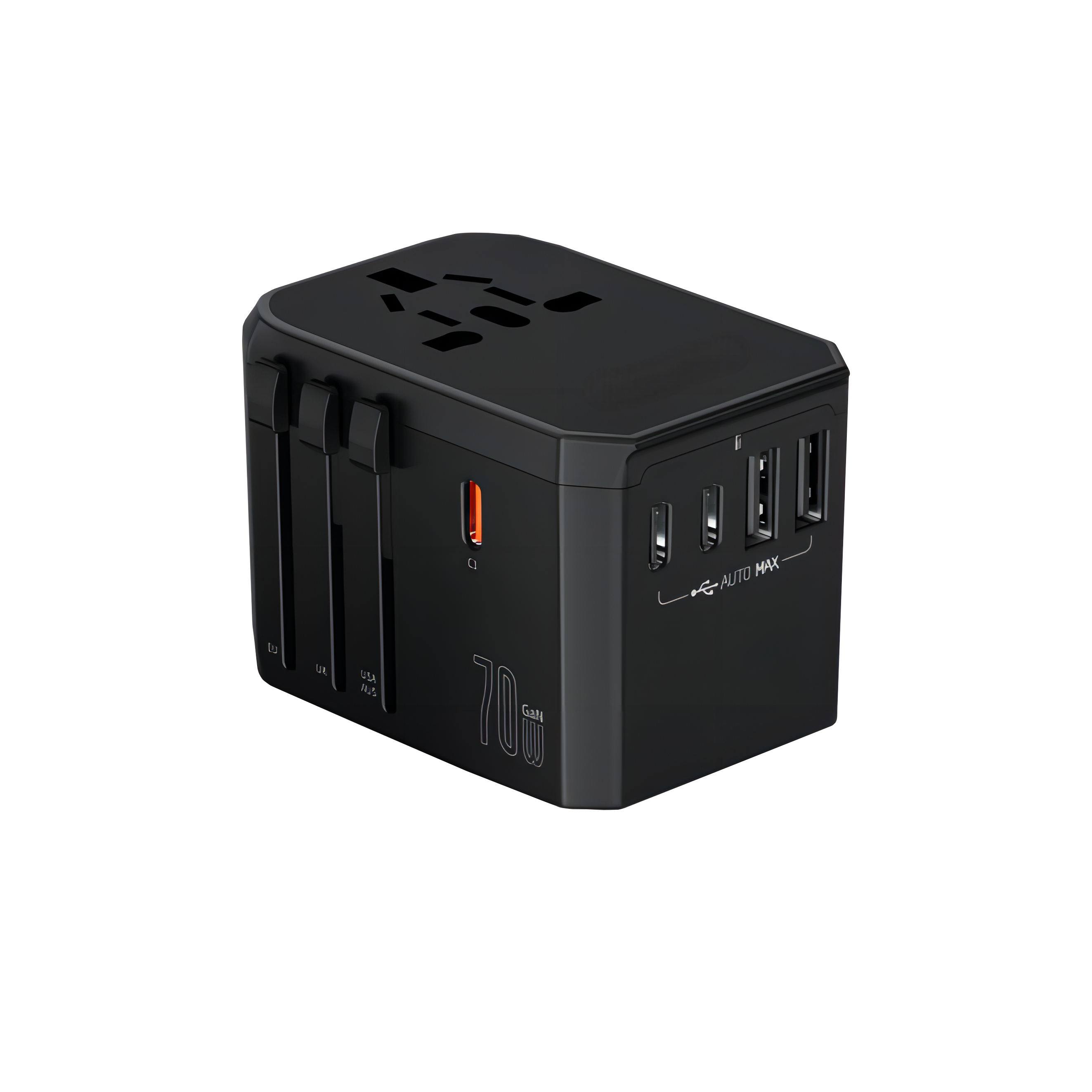 Adaptador de viaje multifuncional 70W 2A+3C