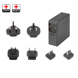 Fuente de alimentación AC-DC médica GaN intercambiable de 65 W