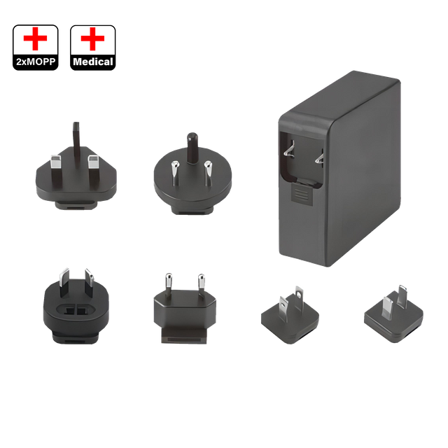 Fuente de alimentación AC-DC médica GaN intercambiable de 65 W